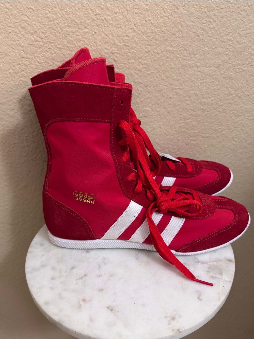 Women Adidas Originals Japan H Red White Suede boot sneakers blokecore Sz 8.5 - Picture 2 of 8